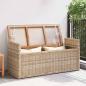 Preview: Sitzbank mit Stauraum mit Kissen Natur 110 x 40 x 50 cm Rattan