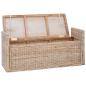 Preview: Sitzbank mit Stauraum mit Kissen Natur 110 x 40 x 50 cm Rattan