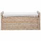 Preview: Sitzbank mit Stauraum mit Kissen Natur 110 x 40 x 50 cm Rattan