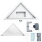 Preview: 2 in 1 Dreiecks-Duschabfluss Silber 32 x 32 x 7,5 cm