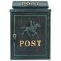 Preview: Wandmontierter Briefkasten Grün 29 x 13 x 41 cm Gussaluminium