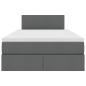 Preview: Bett mit Stauraum und LED Dunkelgrau 120 x 190 cm Polyester