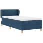Preview: Boxspringbett mit Matratze mit Kopfteil Blau 90 x 190 cm Stoff