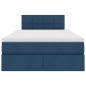Preview: Aufbewahrungsbett mit Matratze Blau 120 x 200 cm Holzwerkstoff