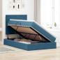 Preview: Bett mit Stauraum und LED Dunkelblau 120 x 200 cm Samt