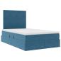 Preview: Bett mit Stauraum und LED Dunkelblau 120 x 200 cm Samt