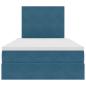 Preview: Bett mit Stauraum und LED Dunkelblau 120 x 200 cm Samt