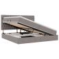 Preview: Bett mit Stauraum und LED Taupe 200 x 200 cm Polyester