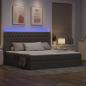 Preview: Bett mit Stauraum und LED Taupe 200 x 200 cm Polyester