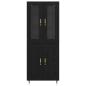 Preview: Highboard 2 pcs Schwarz Eichen-Optik 69,5 x 34 x 180 cm