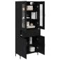 Preview: Highboard 2 pcs Schwarz Eichen-Optik 69,5 x 34 x 180 cm