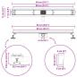 Preview: Duschablauf 2-in-1 mit 360° Siphon Silber 80 cm Edelstahl 304