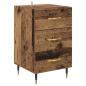 Preview: Nachttisch mit Schubladen Altholz 40 x 40 x 66 cm Holzwerkstoff
