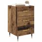 Preview: Nachttisch mit Schubladen Altholz 40 x 40 x 66 cm Holzwerkstoff