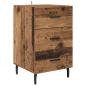Preview: Nachttisch mit Schubladen Altholz 40 x 40 x 66 cm Holzwerkstoff