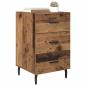 Preview: Nachttisch mit Schubladen Altholz 40 x 40 x 66 cm Holzwerkstoff