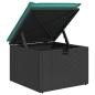 Preview: 4-tlg. Garten-Sofagarnitur mit Kissen Schwarz Poly Rattan