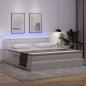 Preview: Bett mit Stauraum und LED Reinweiß 180 x 200 cm Kunstleder