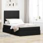 Preview: ARDEBO.de - Bett mit Stauraum und LED Schwarz 120 x 200 cm Polyester