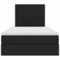 Preview: Bett mit Stauraum und LED Schwarz 120 x 200 cm Polyester