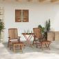 Preview: Garten Essgruppe 4 pcs Braun Massivholz Teak