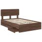 Preview: Bettrahmen Braun Eichen-Optik 120 x 200 cm Ingenieurs Holz