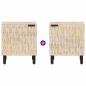 Preview: Nachttisch 2 pcs Weiß 40 x 33,5 x 46 cm Massivholz Mango