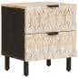 Preview: Nachttisch 2 pcs Weiß 40 x 33,5 x 46 cm Massivholz Mango