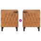 Preview: Nachttisch 2 pcs Braun 40 x 33,5 x 46 cm Massivholz Mango