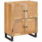 Preview: ARDEBO.de - Sideboard mit Speicher Braun 60 x 33,5 x 75 cm Massivholz Mango