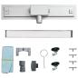 Preview: 2 in 1 Duschabfluss Silber 100 cm Edelstahl 304
