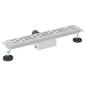 Preview: Duschabfluss mit Liniendesign Silber 60 cm Edelstahl 304