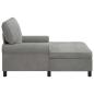 Preview: Lounge-Liege mit Kissen Hellgrau 91 x 157 x 91 cm Samt