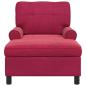 Preview: Lounge-Liege mit Kissen Weinrot 91 x 157 x 91 cm Samt