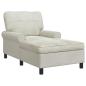 Preview: Lounge-Liege mit Kissen Creme 91 x 157 x 91 cm Samt