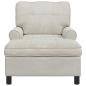 Preview: Lounge-Liege mit Kissen Creme 91 x 157 x 91 cm Samt