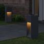 Preview: Solar LED Wegeleuchte 2 pcs Anthrazit Kalt gewalzter Stahl