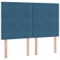 Preview: Bett mit Stauraum und LED Dunkelblau 140 x 190 cm Samt
