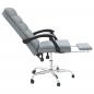 Preview: Bürostuhl mit Liegefunktion Hellgrau Stoff