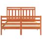 Preview: Bettrahmen mit Kopfteil 2 pcs Wachsbraun 150 x 200 cm
