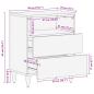 Preview: Nachttisch Braun 50 x 33 x 60 cm Massivholz Mango