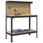 Preview: Werkbänke mit Regal Schwarz 81 x 41 x 145 cm Holzwerkstoff