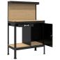 Preview: Werkbank Schwarz 90 x 49 x 141 cm Sperrholz und Metall