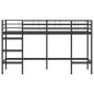 Preview: Kinderloftbett Uni Schwarz 75 x 190 cm Stahl