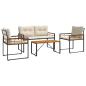 Preview: Gartenmöbel Set mit Kissen 4 pcs Creme