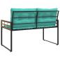 Preview: Holz-Lagenbank mit Kissen Uni Türkis 114 x 55 x 77 cm