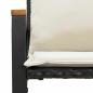 Preview: Bank mit Kissen Schwarz und Cremeweiß 115 x 65 x 72 cm Rattan