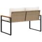 Preview: Bank mit Kissen Beige und Cremeweiß 115 x 65 x 72 cm Rattan