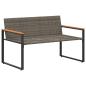 Preview: Bank mit Kissen Grau und Marineblau 115 x 65 x 72 cm Rattan