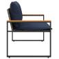 Preview: Bank mit Kissen Grau und Marineblau 115 x 65 x 72 cm Rattan